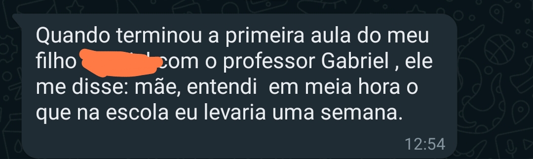 Mensagem de depoimento